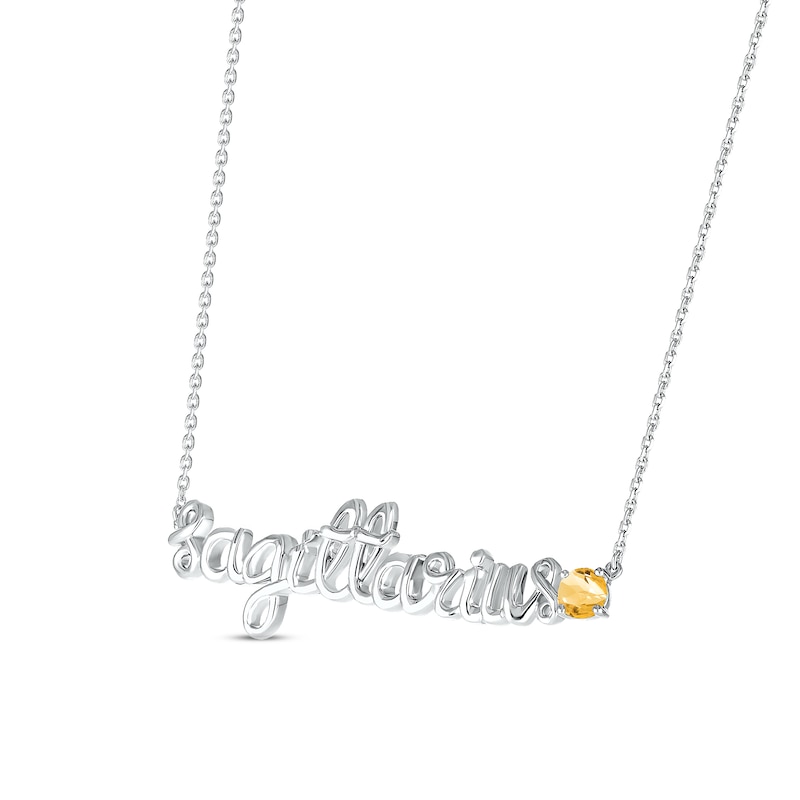 Main Image 2 of Citrine Zodiac Sagittarius Necklace 10K White Gold 18&quot;