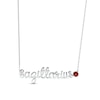 Thumbnail Image 1 of Garnet Zodiac Sagittarius Necklace 10K White Gold 18&quot;