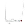 Thumbnail Image 0 of Garnet Zodiac Sagittarius Necklace 10K White Gold 18"