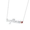 Thumbnail Image 1 of Garnet Zodiac Sagittarius Necklace 10K White Gold 18"