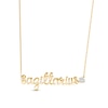 Thumbnail Image 1 of White Lab-Created Sapphire Zodiac Sagittarius Necklace 10K Yellow Gold 18&quot;