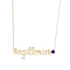 Thumbnail Image 1 of Blue Lab-Created Sapphire Zodiac Sagittarius Necklace 10K Yellow Gold 18&quot;