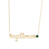 Thumbnail Image 0 of Lab-Created Emerald Zodiac Sagittarius Necklace 10K Yellow Gold 18"