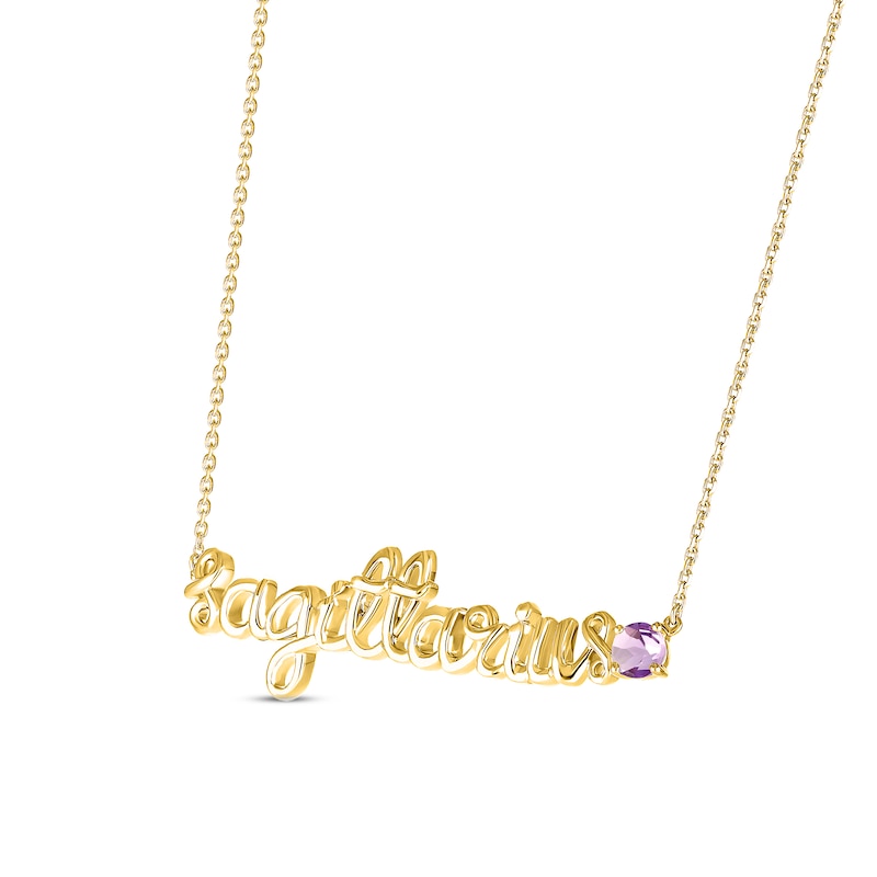 Main Image 2 of Amethyst Zodiac Sagittarius Necklace 10K Yellow Gold 18&quot;