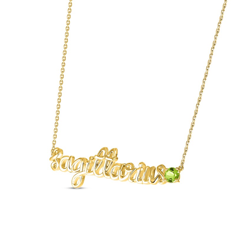 Main Image 2 of Peridot Zodiac Sagittarius Necklace 10K Yellow Gold 18&quot;
