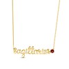 Thumbnail Image 1 of Garnet Zodiac Sagittarius Necklace 10K Yellow Gold 18&quot;