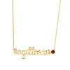 Thumbnail Image 0 of Garnet Zodiac Sagittarius Necklace 10K Yellow Gold 18"