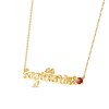 Thumbnail Image 1 of Garnet Zodiac Sagittarius Necklace 10K Yellow Gold 18"