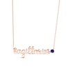 Thumbnail Image 1 of Blue Lab-Created Sapphire Zodiac Sagittarius Necklace 10K Rose Gold 18&quot;