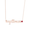 Thumbnail Image 1 of Lab-Created Ruby Zodiac Sagittarius Necklace 10K Rose Gold 18&quot;