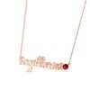 Thumbnail Image 2 of Lab-Created Ruby Zodiac Sagittarius Necklace 10K Rose Gold 18&quot;