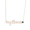 Thumbnail Image 0 of Lab-Created Emerald Zodiac Sagittarius Necklace 10K Rose Gold 18"