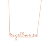 Thumbnail Image 1 of Lab-Created Opal Zodiac Sagittarius Necklace 10K Rose Gold 18&quot;