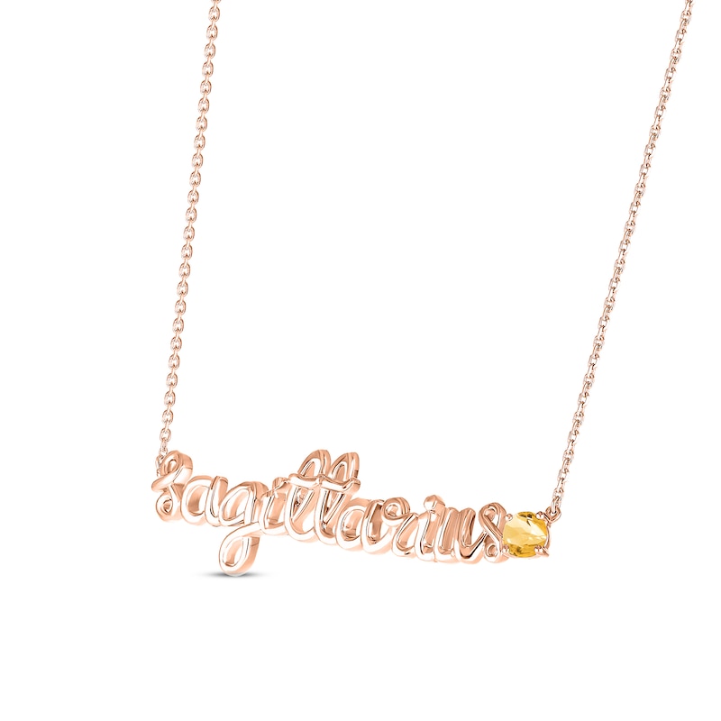Main Image 2 of Citrine Zodiac Sagittarius Necklace 10K Rose Gold 18&quot;