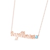 Thumbnail Image 1 of Swiss Blue Topaz Zodiac Sagittarius Necklace 10K Rose Gold 18"