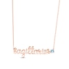Thumbnail Image 1 of Aquamarine Zodiac Sagittarius Necklace 10K Rose Gold 18&quot;