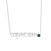 Lab-Created Emerald Zodiac Capricorn Necklace Sterling Silver 18"