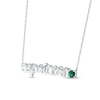 Thumbnail Image 2 of Lab-Created Emerald Zodiac Capricorn Necklace Sterling Silver 18&quot;
