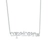 Thumbnail Image 1 of White Lab-Created Sapphire Zodiac Capricorn Necklace 10K White Gold 18&quot;