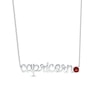 Thumbnail Image 0 of Garnet Zodiac Capricorn Necklace 10K White Gold 18"