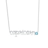 Thumbnail Image 0 of Swiss Blue Topaz Zodiac Capricorn Necklace 10K White Gold 18"