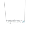 Thumbnail Image 1 of Aquamarine Zodiac Capricorn Necklace 10K White Gold 18&quot;