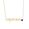 Thumbnail Image 0 of Blue Lab-Created Sapphire Zodiac Capricorn Necklace 10K Yellow Gold 18"