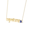 Thumbnail Image 2 of Blue Lab-Created Sapphire Zodiac Capricorn Necklace 10K Yellow Gold 18&quot;