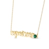 Thumbnail Image 1 of Lab-Created Emerald Zodiac Capricorn Necklace 10K Yellow Gold 18"