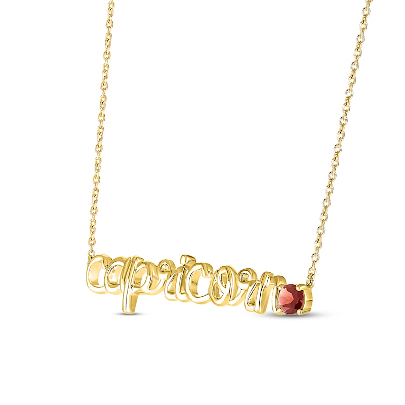 Main Image 2 of Garnet Zodiac Capricorn Necklace 10K Yellow Gold 18&quot;