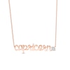 Thumbnail Image 0 of White Lab-Created Sapphire Zodiac Capricorn Necklace 10K Rose Gold 18"