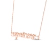 Thumbnail Image 2 of White Lab-Created Sapphire Zodiac Capricorn Necklace 10K Rose Gold 18&quot;