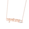 Thumbnail Image 1 of White Lab-Created Sapphire Zodiac Capricorn Necklace 10K Rose Gold 18"