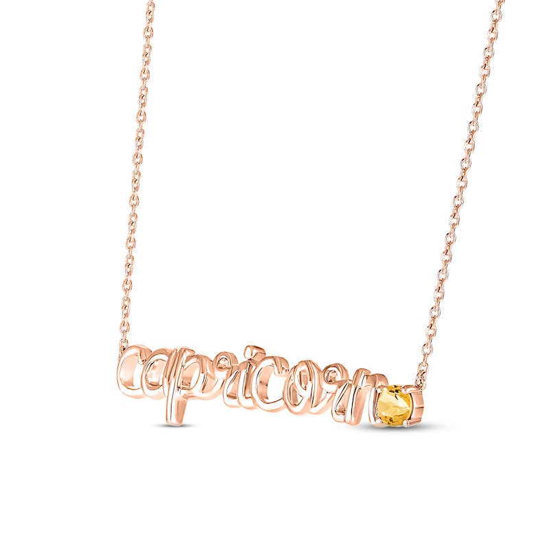 Main Image 2 of Citrine Zodiac Capricorn Necklace 10K Rose Gold 18&quot;