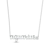 Thumbnail Image 0 of White Lab-Created Sapphire Zodiac Aquarius Necklace Sterling Silver