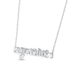 Thumbnail Image 1 of White Lab-Created Sapphire Zodiac Aquarius Necklace Sterling Silver