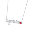 Thumbnail Image 1 of Lab-Created Ruby Zodiac Aquarius Necklace Sterling Silver 18"