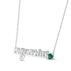 Thumbnail Image 1 of Lab-Created Emerald Zodiac Aquarius Necklace Sterling Silver 18"