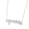 Thumbnail Image 1 of Lab-Created Opal Zodiac Aquarius Necklace Sterling Silver 18"