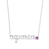 Thumbnail Image 0 of Amethyst Zodiac Aquarius Necklace Sterling Silver 18"