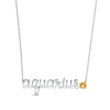 Thumbnail Image 0 of Citrine Zodiac Aquarius Necklace Sterling Silver 18"