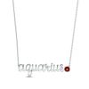 Thumbnail Image 0 of Garnet Zodiac Aquarius Necklace Sterling Silver 18"