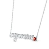 Thumbnail Image 1 of Garnet Zodiac Aquarius Necklace Sterling Silver 18"