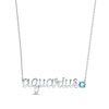 Thumbnail Image 0 of Swiss Blue Topaz Zodiac Aquarius Necklace Sterling Silver 18"