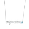 Thumbnail Image 1 of Swiss Blue Topaz Zodiac Aquarius Necklace Sterling Silver 18&quot;