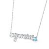 Thumbnail Image 1 of Swiss Blue Topaz Zodiac Aquarius Necklace Sterling Silver 18"