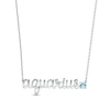 Thumbnail Image 1 of Aquamarine Zodiac Aquarius Necklace Sterling Silver 18&quot;