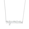 Thumbnail Image 1 of White Lab-Created Sapphire Zodiac Aquarius Necklace 10K White Gold 18&quot;