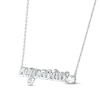 Thumbnail Image 1 of White Lab-Created Sapphire Zodiac Aquarius Necklace 10K White Gold 18"