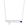 Thumbnail Image 0 of Blue Lab-Created Sapphire Zodiac Aquarius Necklace 10K White Gold 18"